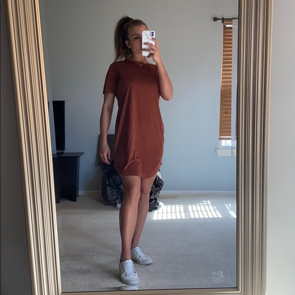 Rust orange T-shirt dress